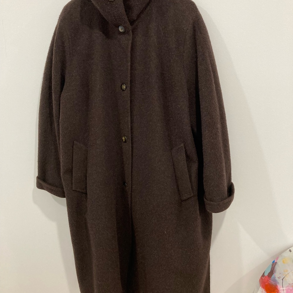 Beautiful, high quality brown winter coat by designer, Marina Rinaldi